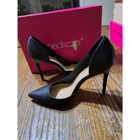 New 9 Shoe Dazzle Black AnnaKay Stiletto Pump High Heel Dress Shoes - Picture 5 of 6